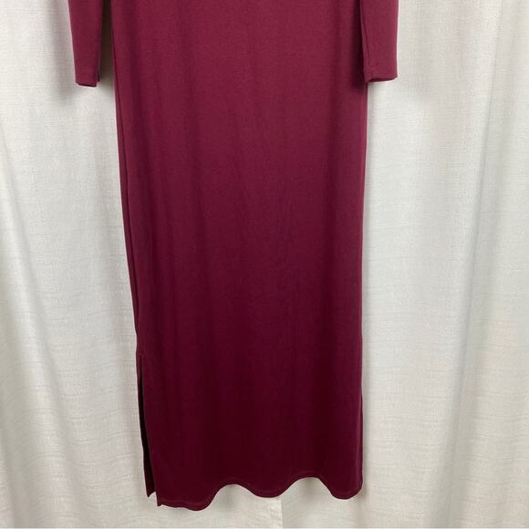 The Nines By Hatch Burgundy Ribbed Jersey Body Con Midi Dress Sz.L NWT - Picture 13 of 16